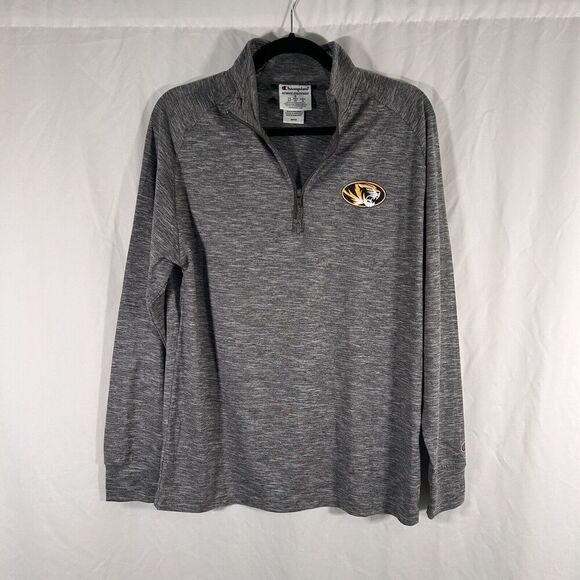 Missouri Tigers Champion Sweater Men's Small Grey 1/4 Zip Long Sleeve - Picture 1 of 11